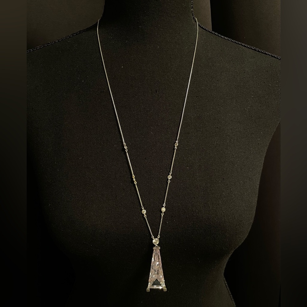 beautiful silver crystal pendant necklace